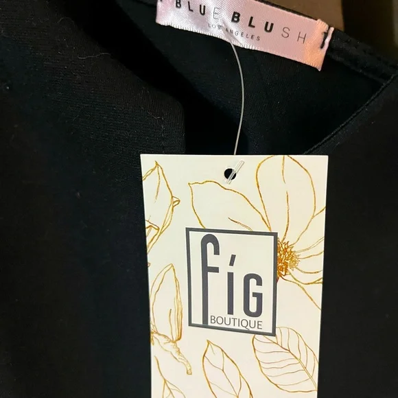 Ladies Blue Blush Los Angeles Tank Top, Size Large,Solid Black, Very Cute - Picture 2 of 4